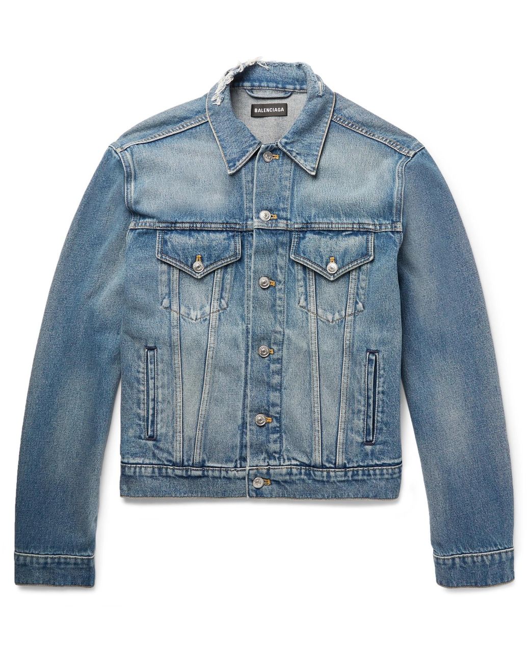 balenciaga distressed denim jacket
