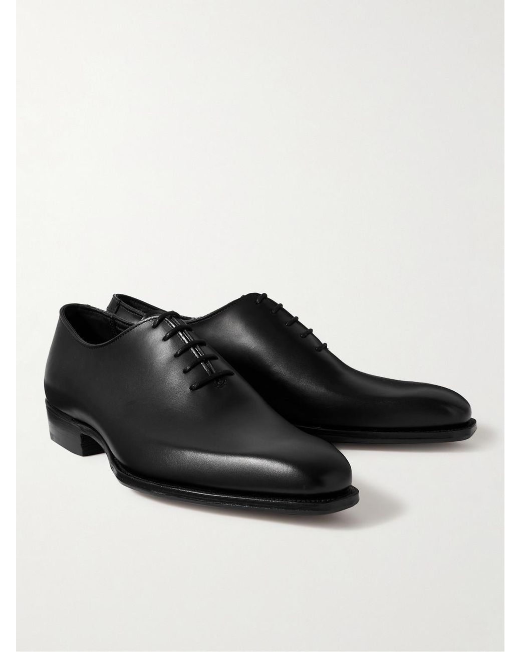 George Cleverley Black Merlin Leather Oxford Shoes for men