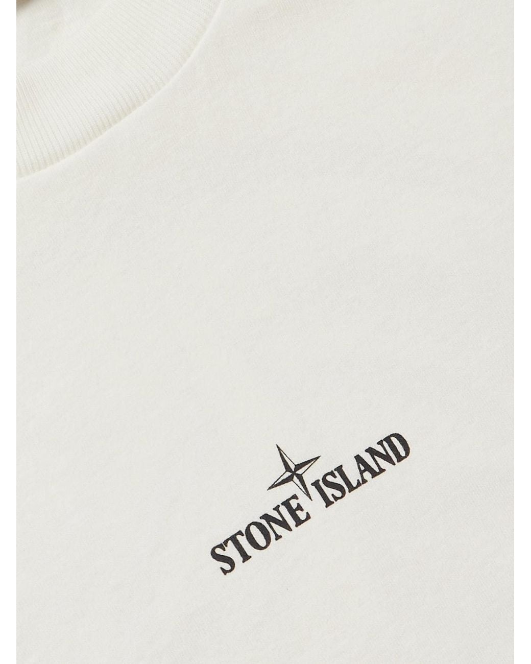 Stone Island White Logo-Print Cotton-Jersey T-Shirt for men