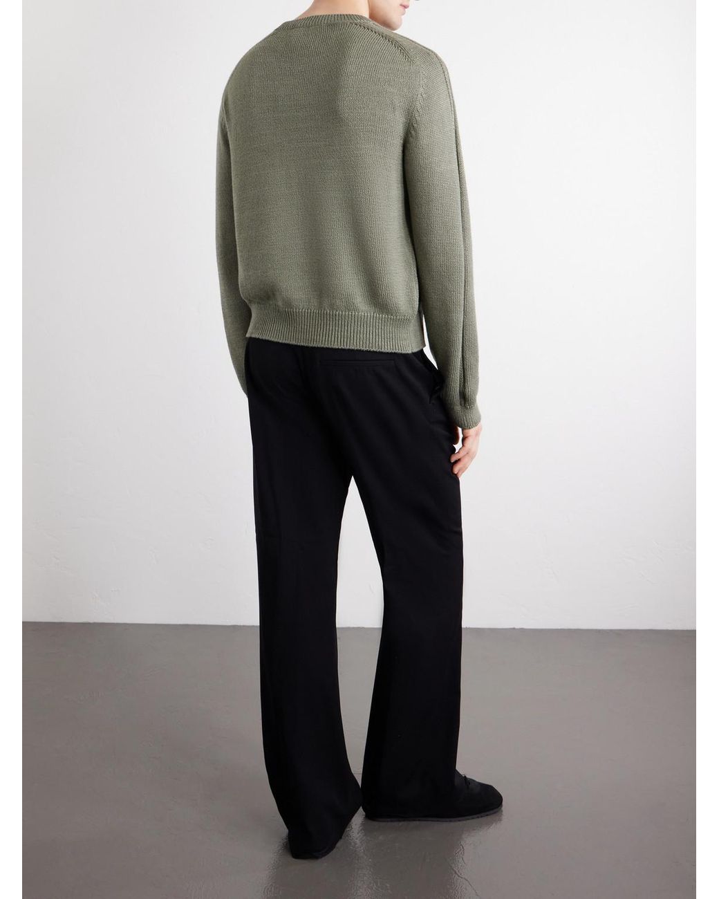 Our Legacy Green Knitted Cotton Sweater for men