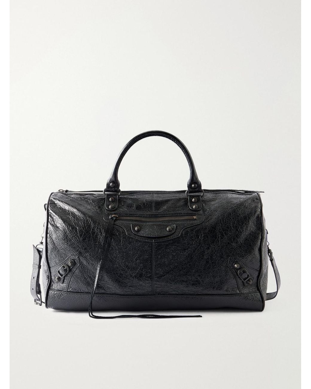 Balenciaga Black Le City Boston Textured-leather Messenger Bag for men