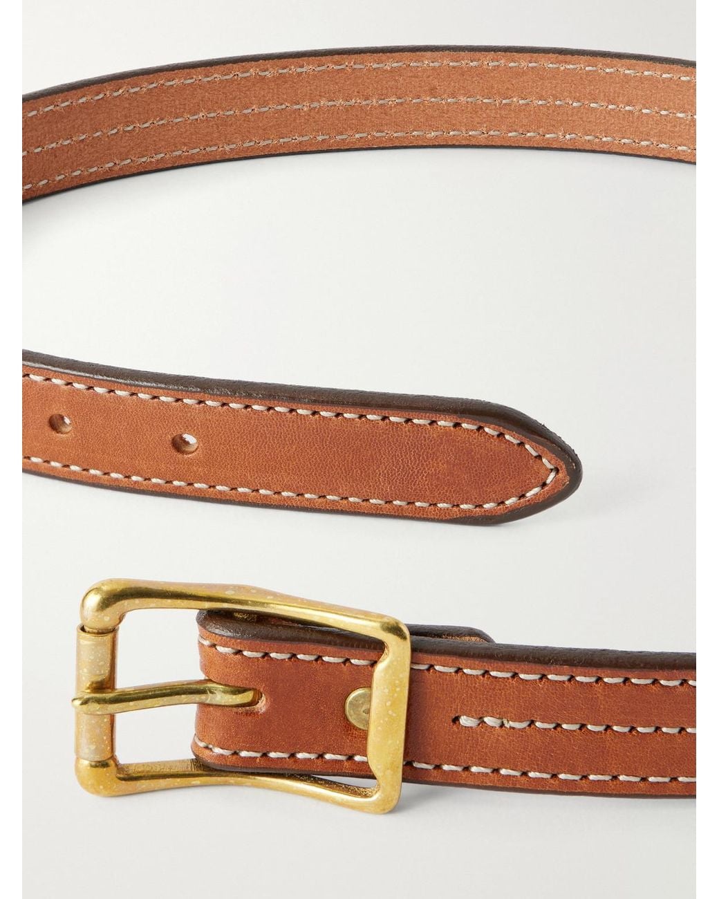 Yuketen Brown 2.5Cm Leather Belt for men