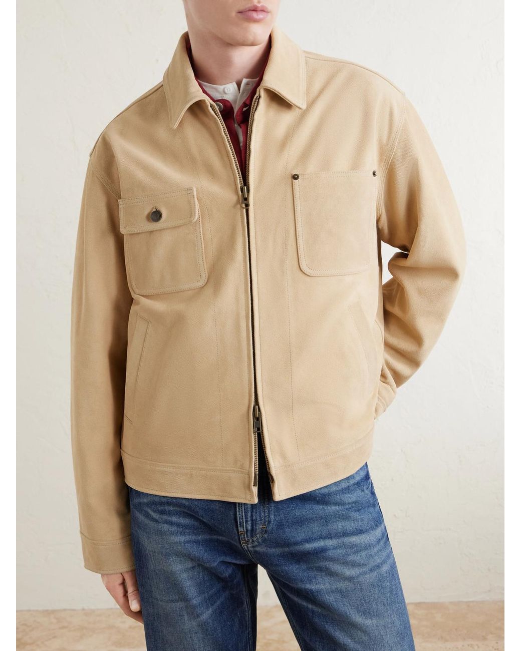 Aimé Leon Dore Natural Ranch Suede Jacket for men