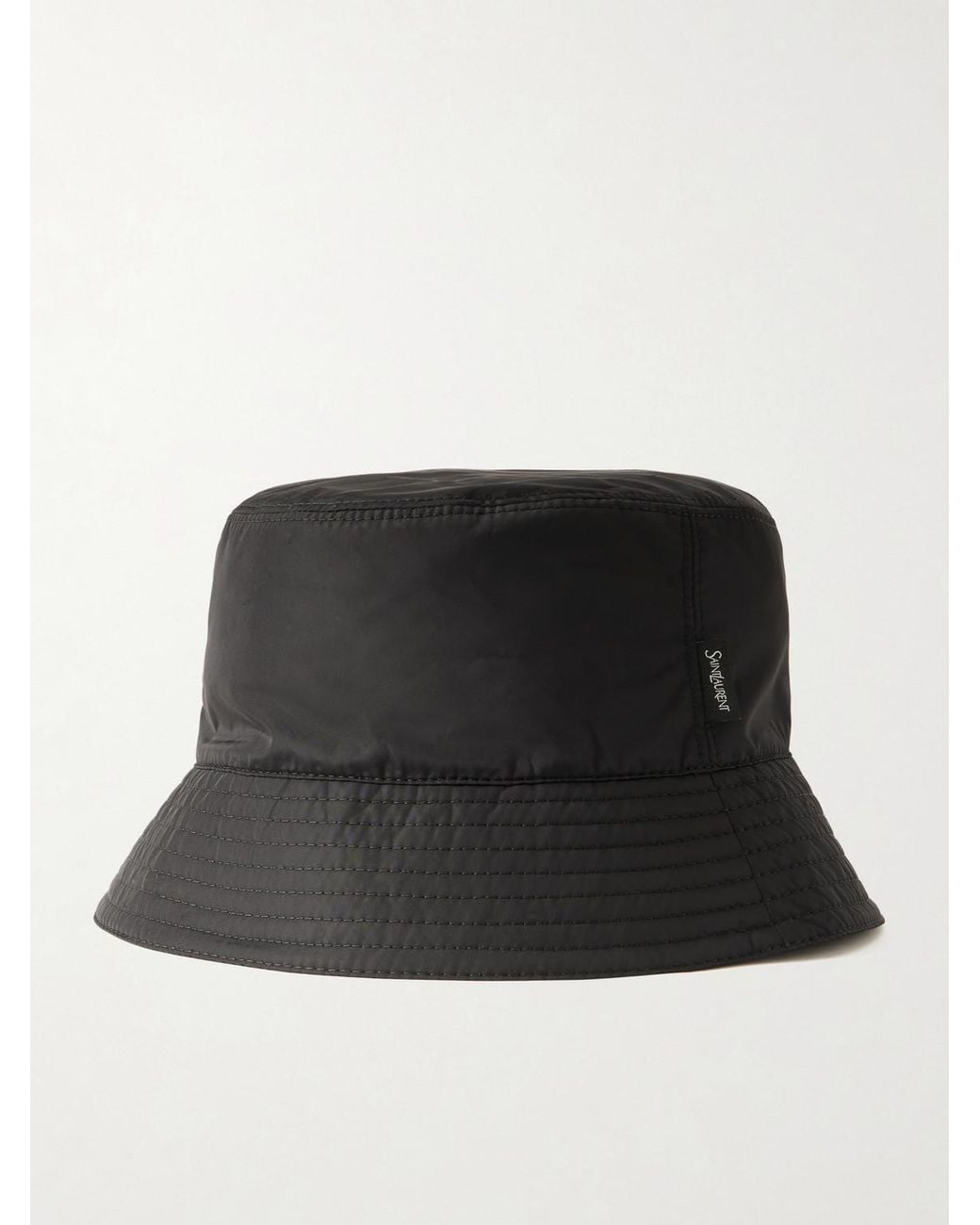 Saint Laurent Black Recycled Shell Bucket Hat for men