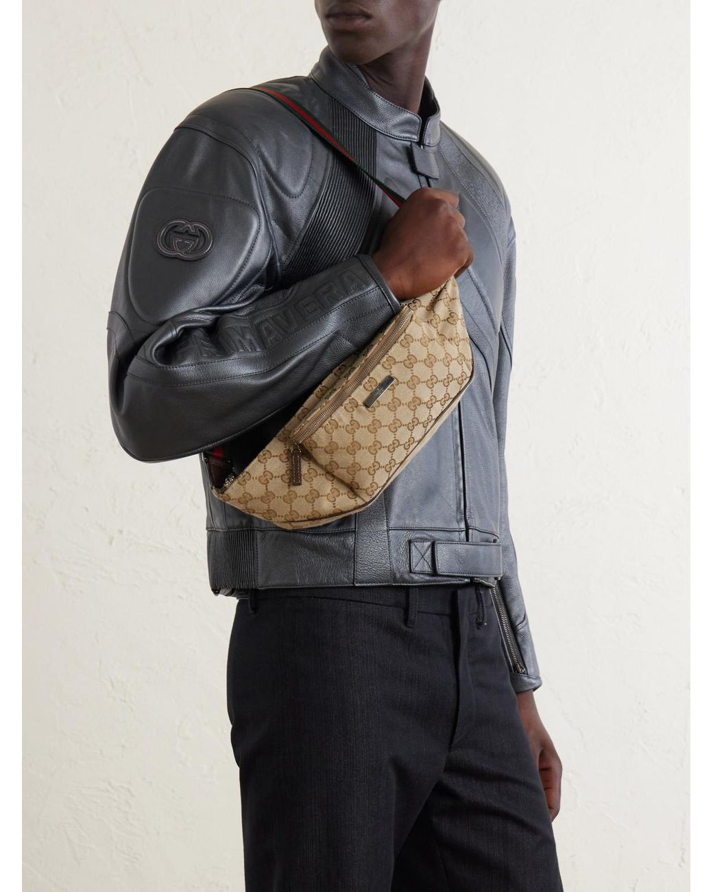 Gucci Natural Tag Canvas-jacquard Belt Bag for men