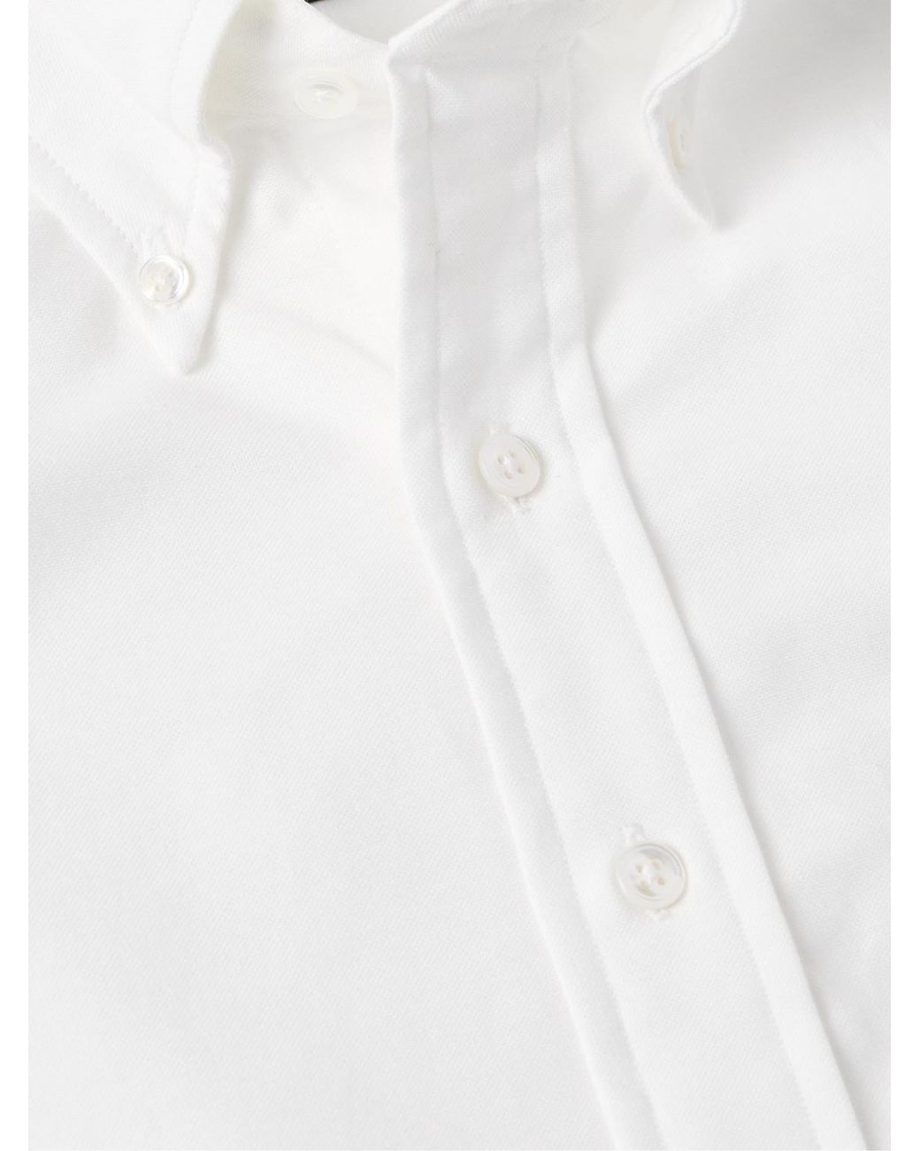 Drake's White Slim-Fit Button-Down Collar Cotton Oxford Shirt for men