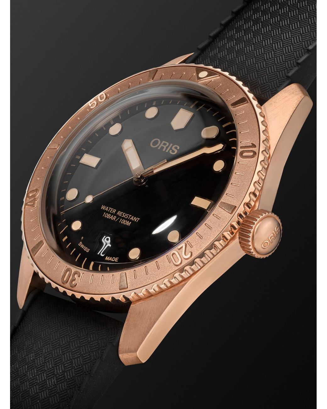 Oris Black Divers-Sixty Five Automatic Bronze Watch, Ref. 01 733 7771 3154-07 4 19 18Br for men