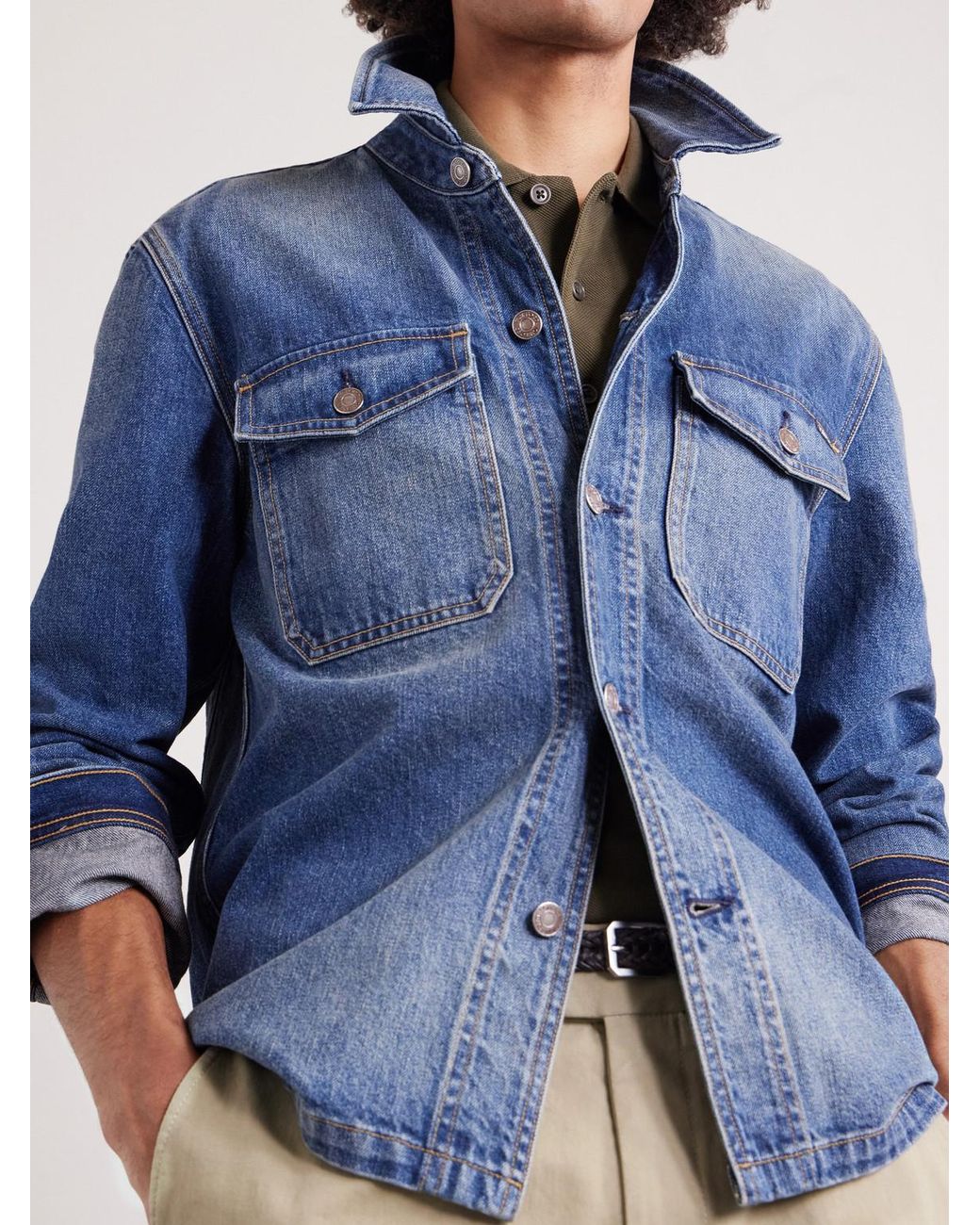 Tom Ford Blue Denim Shirt Overshirt for men