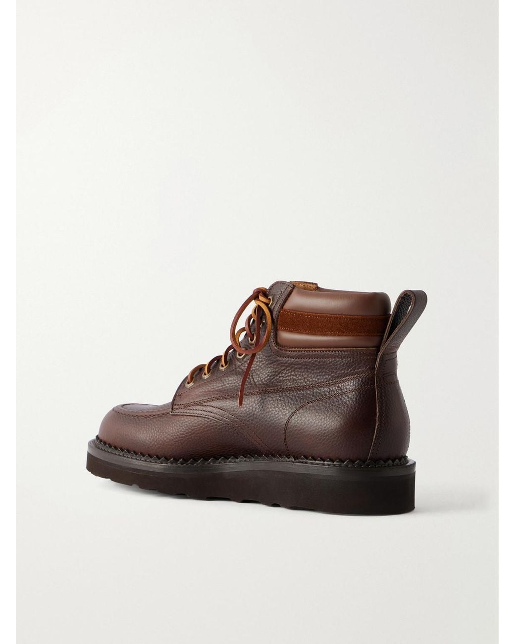 Yuketen Brown American Work Full-Grain Leather Boots for men