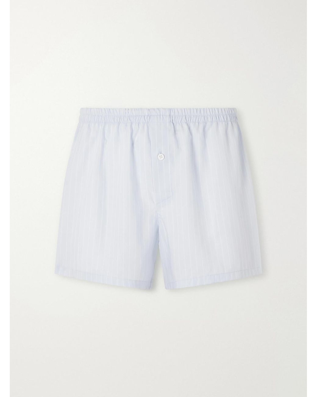 Zimmerli of Switzerland White Striped Tencel Lyocell Boxer Shorts for men