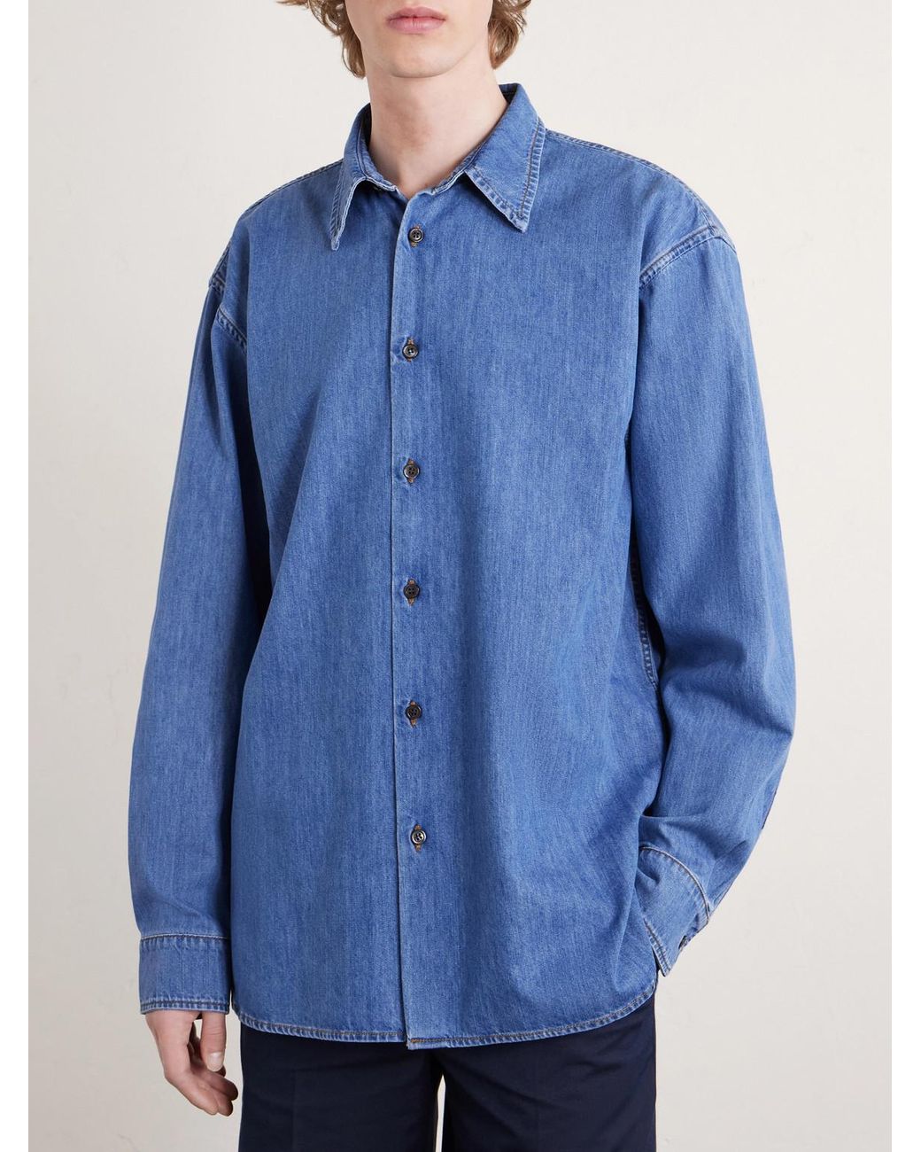 Dries Van Noten Blue Denim Shirt for men
