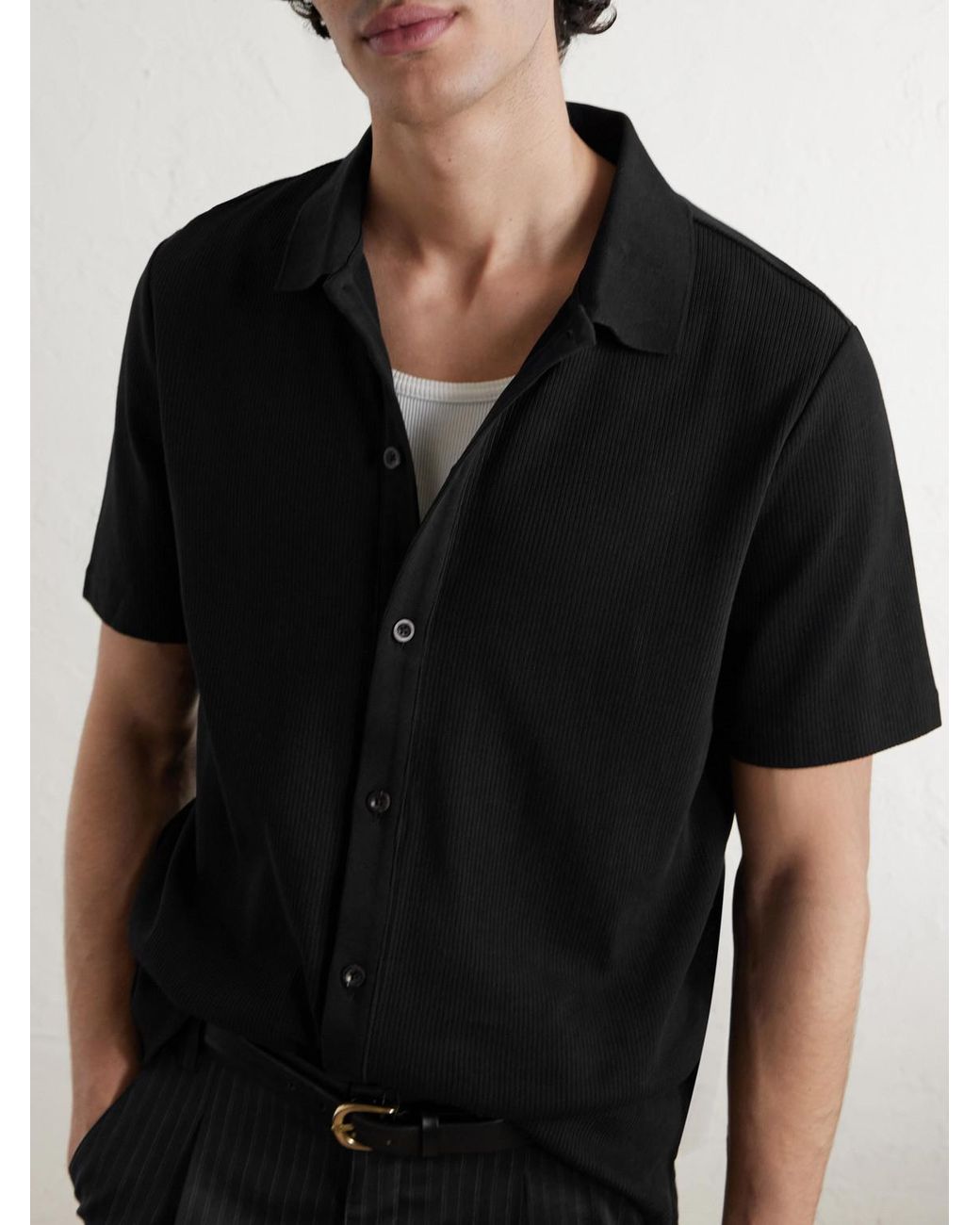 Mr P. Black Organic Cotton Shirt for men