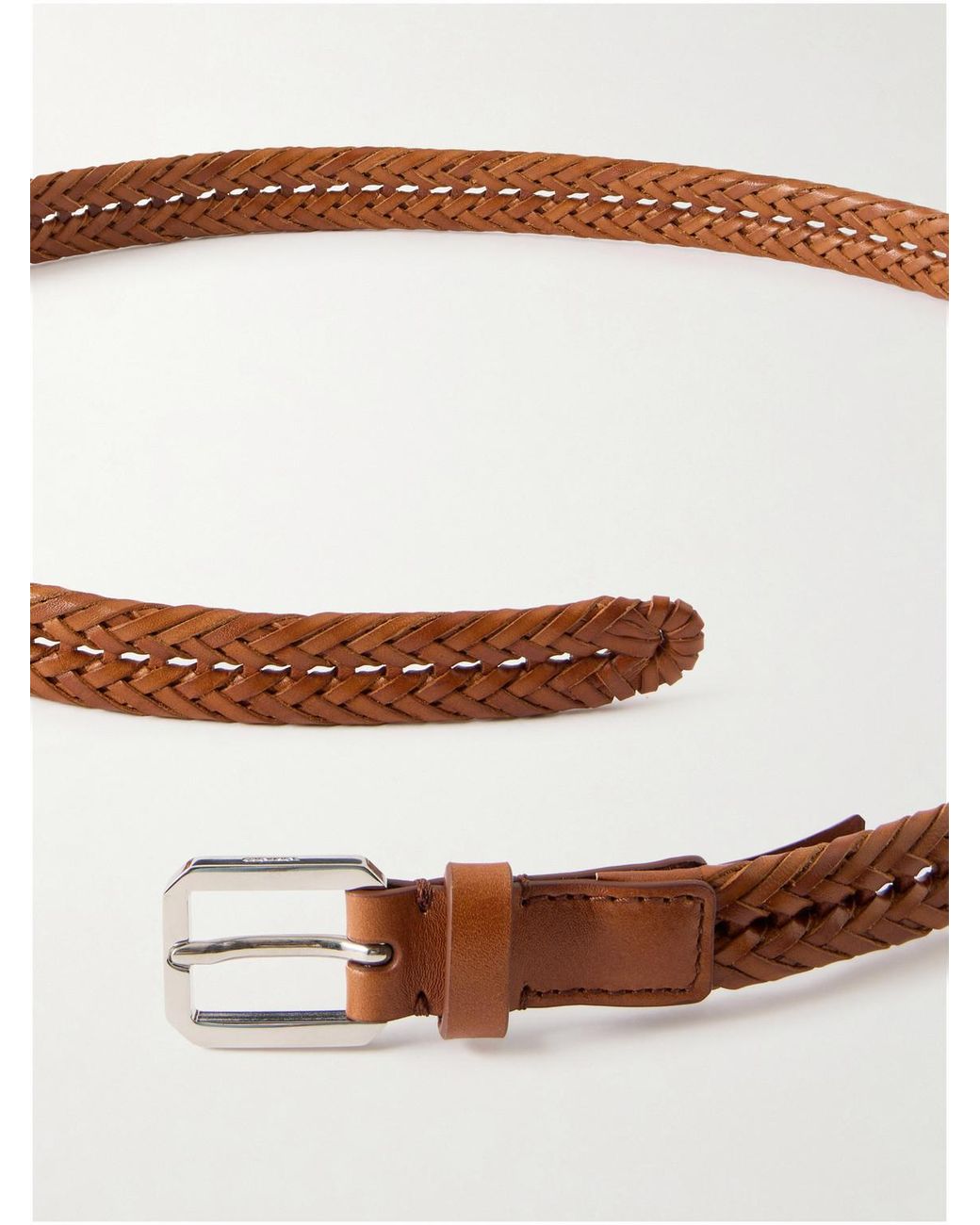 Tom Ford Brown 2Cm Woven Leather Belt for men