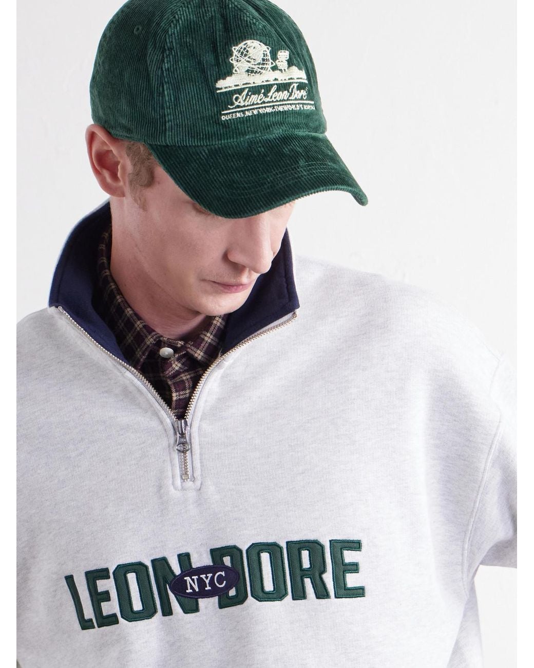 Aimé Leon Dore Green Unisphere Embroidered Cotton-Blend Corduroy Baseball Cap