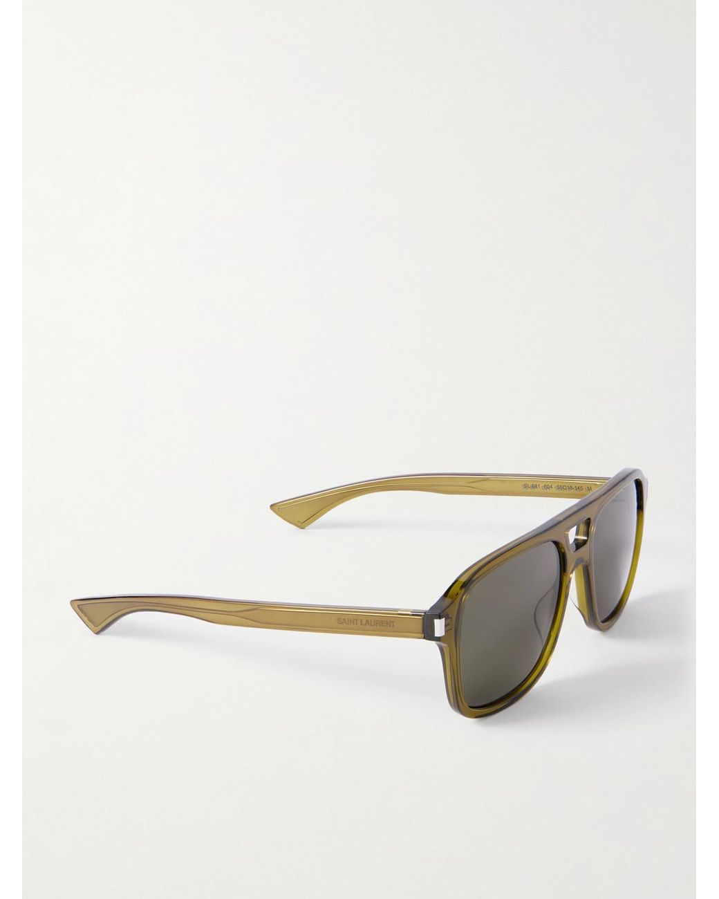 Saint Laurent Green Double-Bridge Aviator-Style Acetate Sunglasses for men
