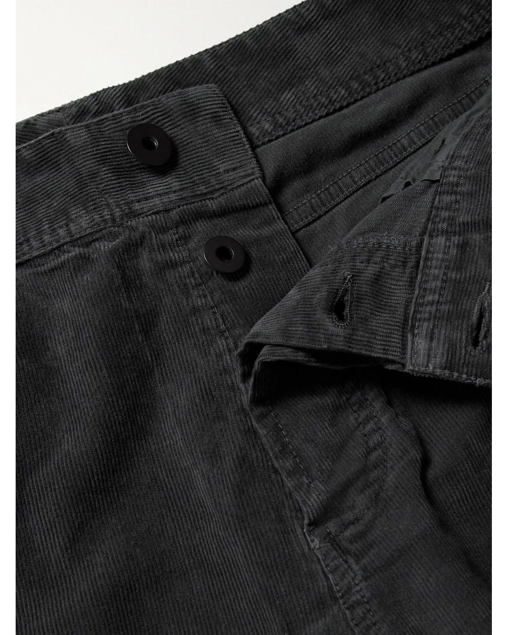 James Perse Black Slim-Fit Straight-Leg Cotton-Blend Corduroy Trousers for men