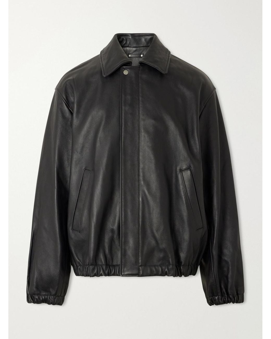 Ssstein Black Leather Jacket for men