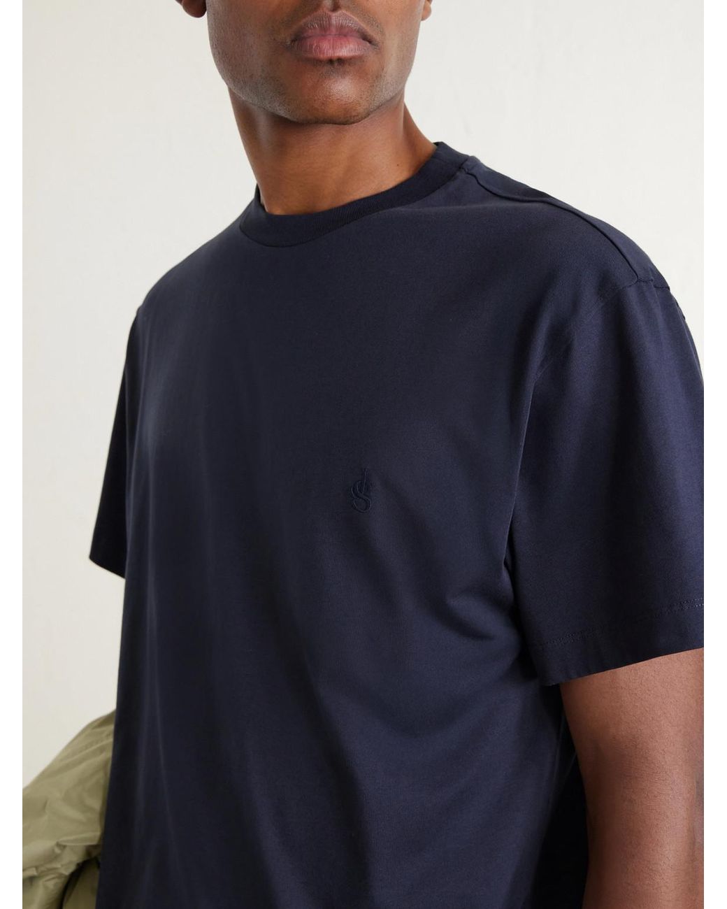 Jil Sander Blue Three-Pack Logo-Appliquéd Cotton-Jersey T-Shirts for men