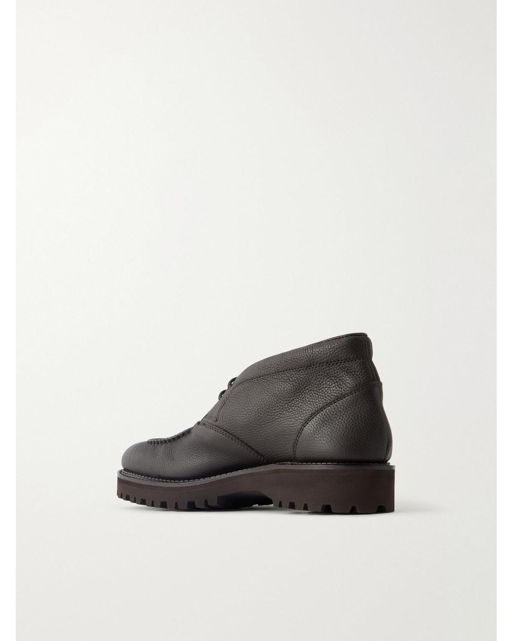John Lobb Brown Field Full-Grain Leather Desert Boots for men