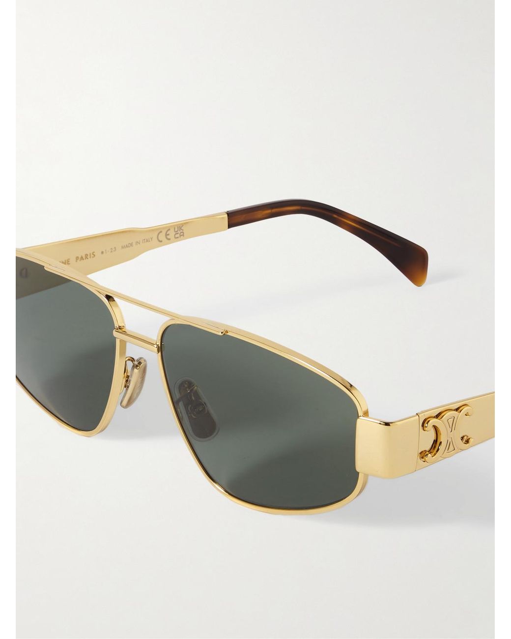 Triomphe Metal 03 D-Frame-Tone Sunglasses di Céline in Metallic da Uomo