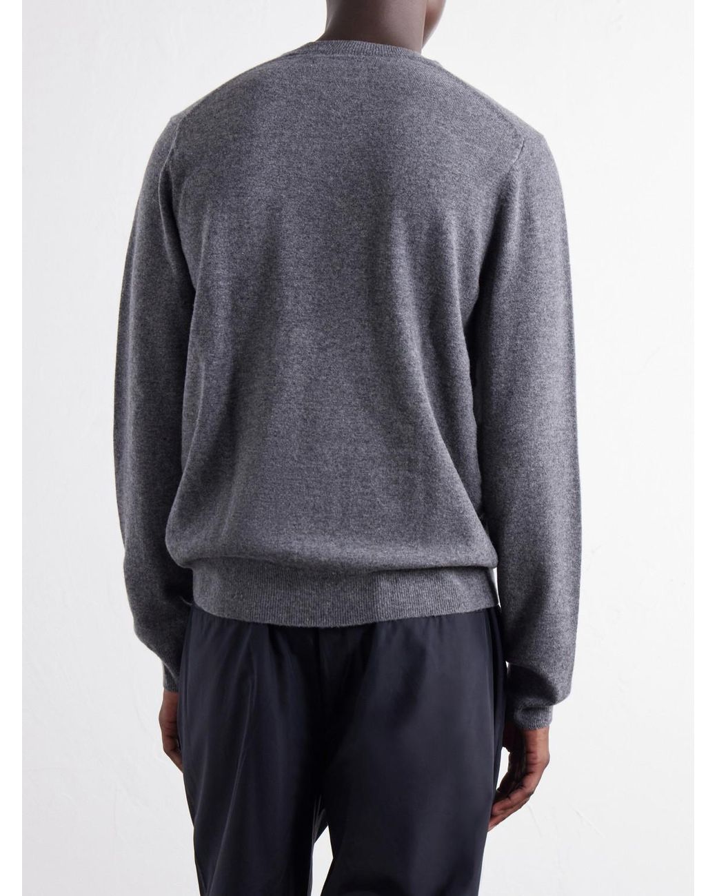 Comme des Garçons Gray Ribbed Wool Sweater for men