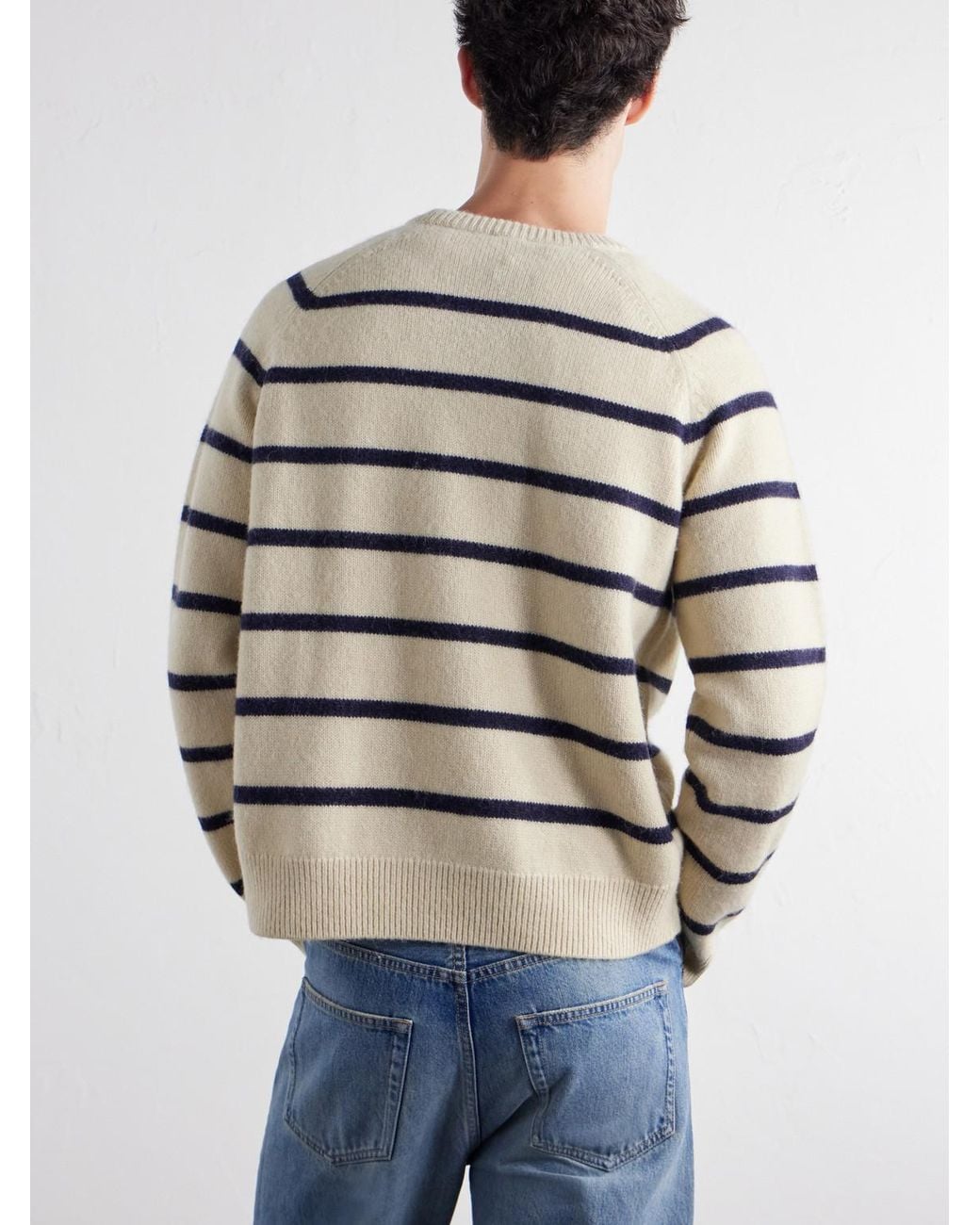 Totême Natural Striped Alpaca And Cashmere-Blend Sweater for men