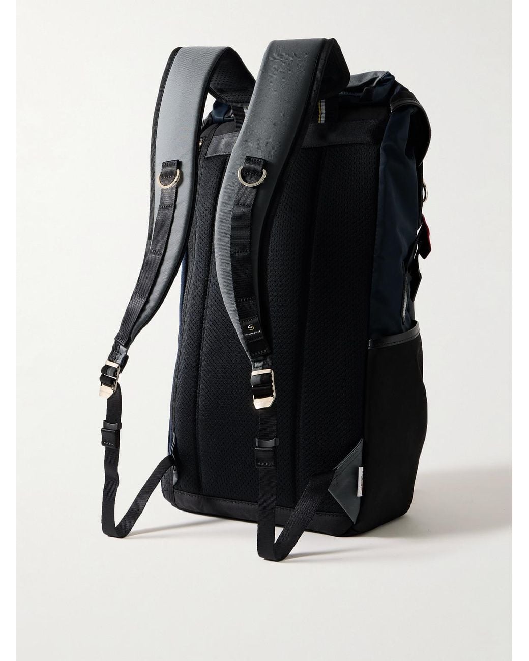 Master Piece Black Potential Leather And Webbing-Trimmed Cordura Mastertex Backpack for men
