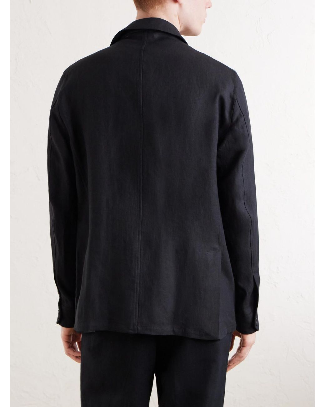 J. Mueser Black Safari Linen Jacket for men