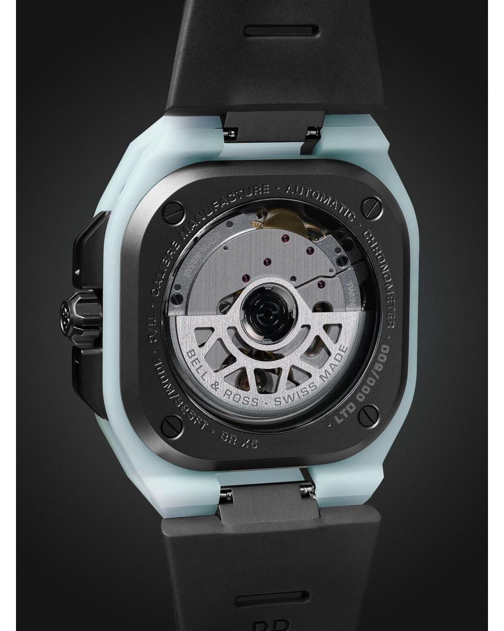Bell & Ross Black Br-X5 Lum Automatic Titanium Watch, Ref. Brx5R-Blum-Tc/Srb for men