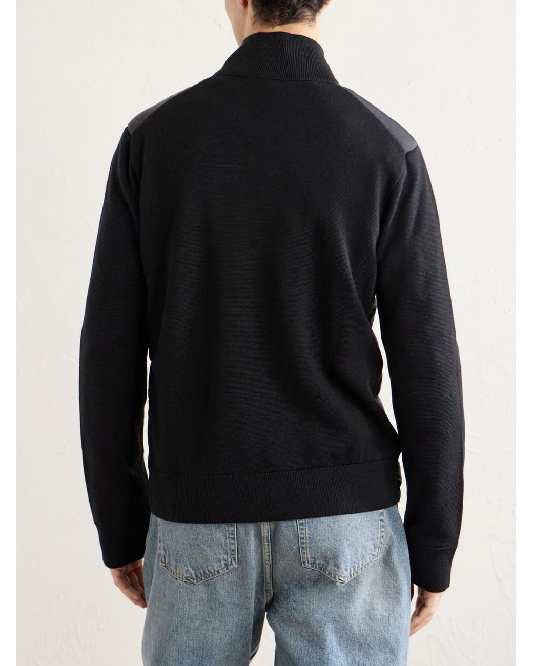 Moncler Blue Wool And Quilted Shell Zip-Up Cardigan for men