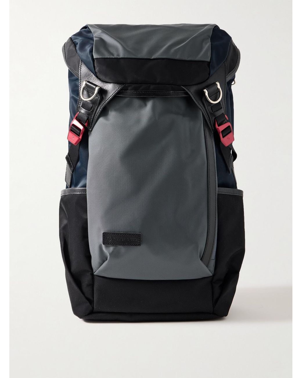 Master Piece Black Potential Leather And Webbing-Trimmed Cordura Mastertex Backpack for men