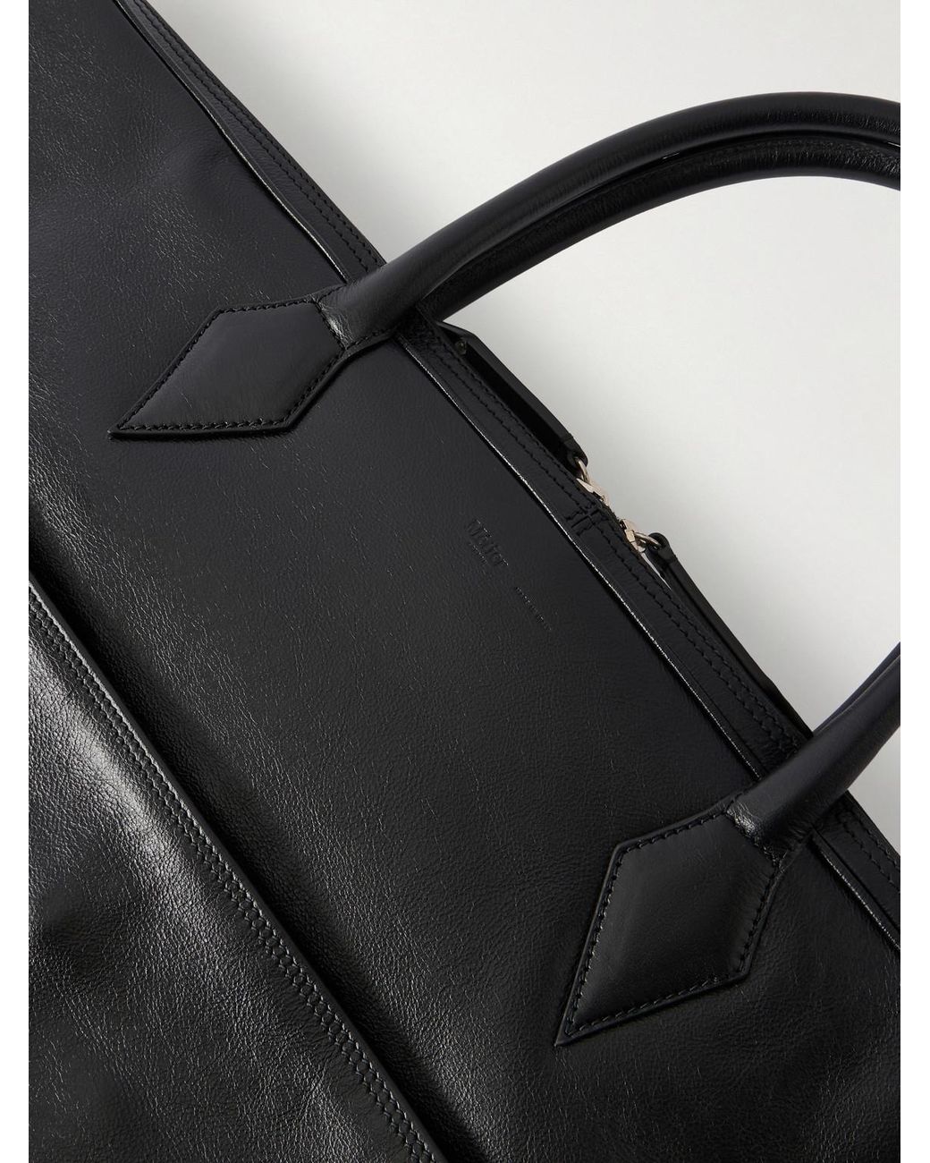 Metier Black Closer Full-grain Leather Suit Carrier for men