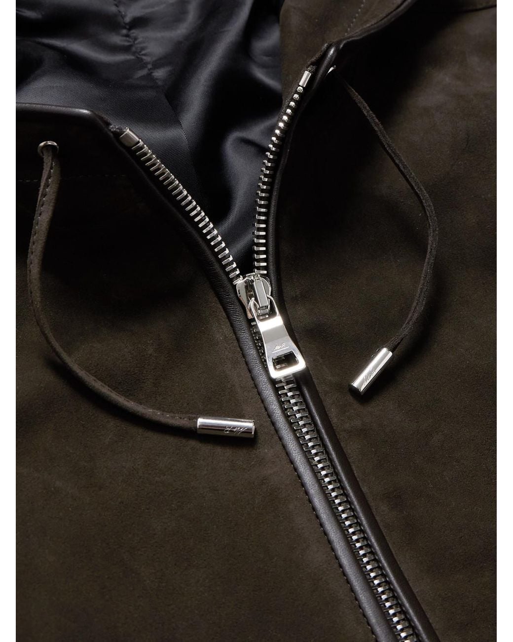 Mr P. Black Suede Hoodie for men