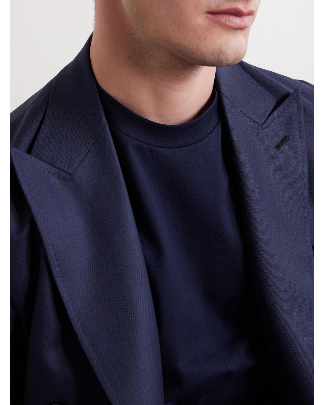 Brioni Blue Cotton-Jersey T-Shirt for men