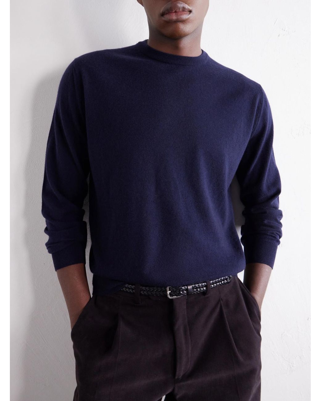Canali Blue Cashmere Sweater for men