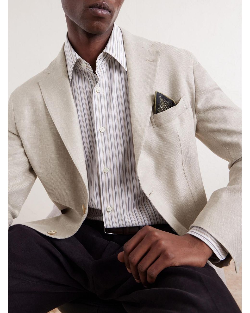 Eleventy Natural Stretch Linen for men