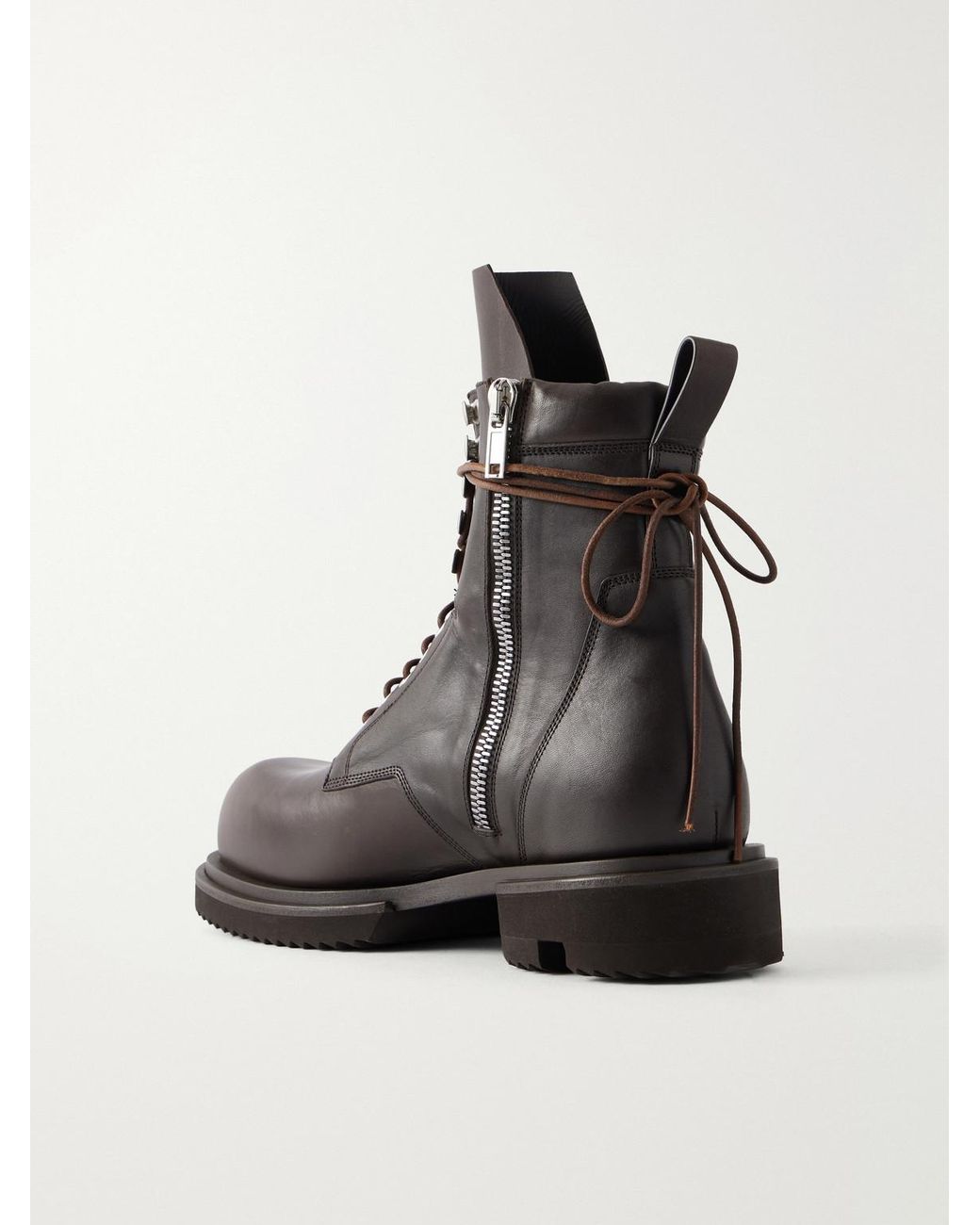 Rick Owens Black Army Gabe Leather Lace-Up Boots for men