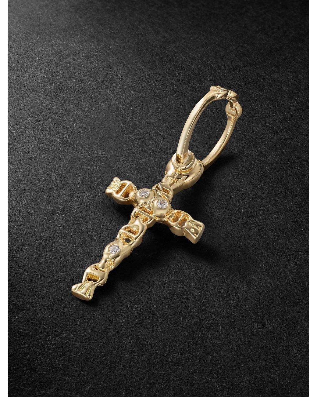 Hoorsenbuhs Black Sacred Cross 18-karat Gold Diamond Pendant for men