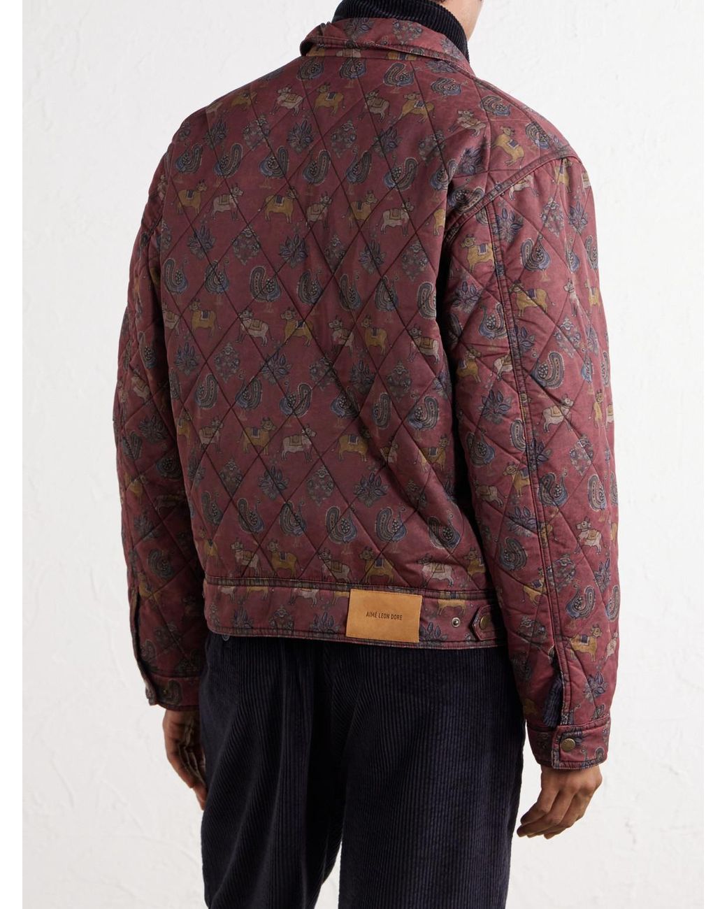 Aimé Leon Dore Printed Quilted Shell Jacket in Purple für Herren
