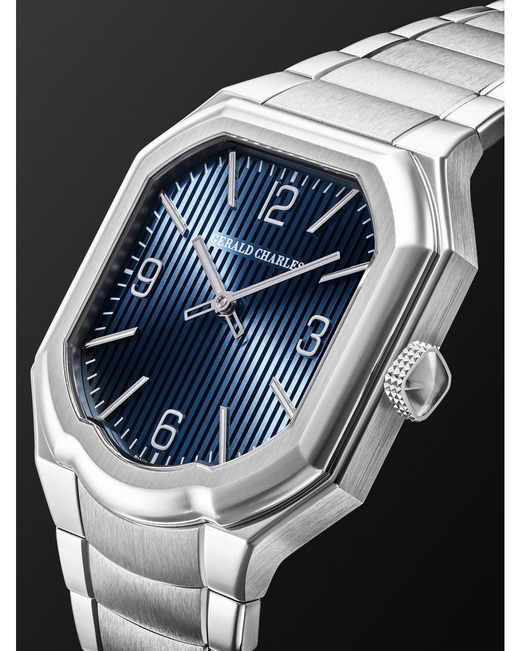 Gerald Charles Black Masterlink 2h Automatic Stainless Steel Watch for men