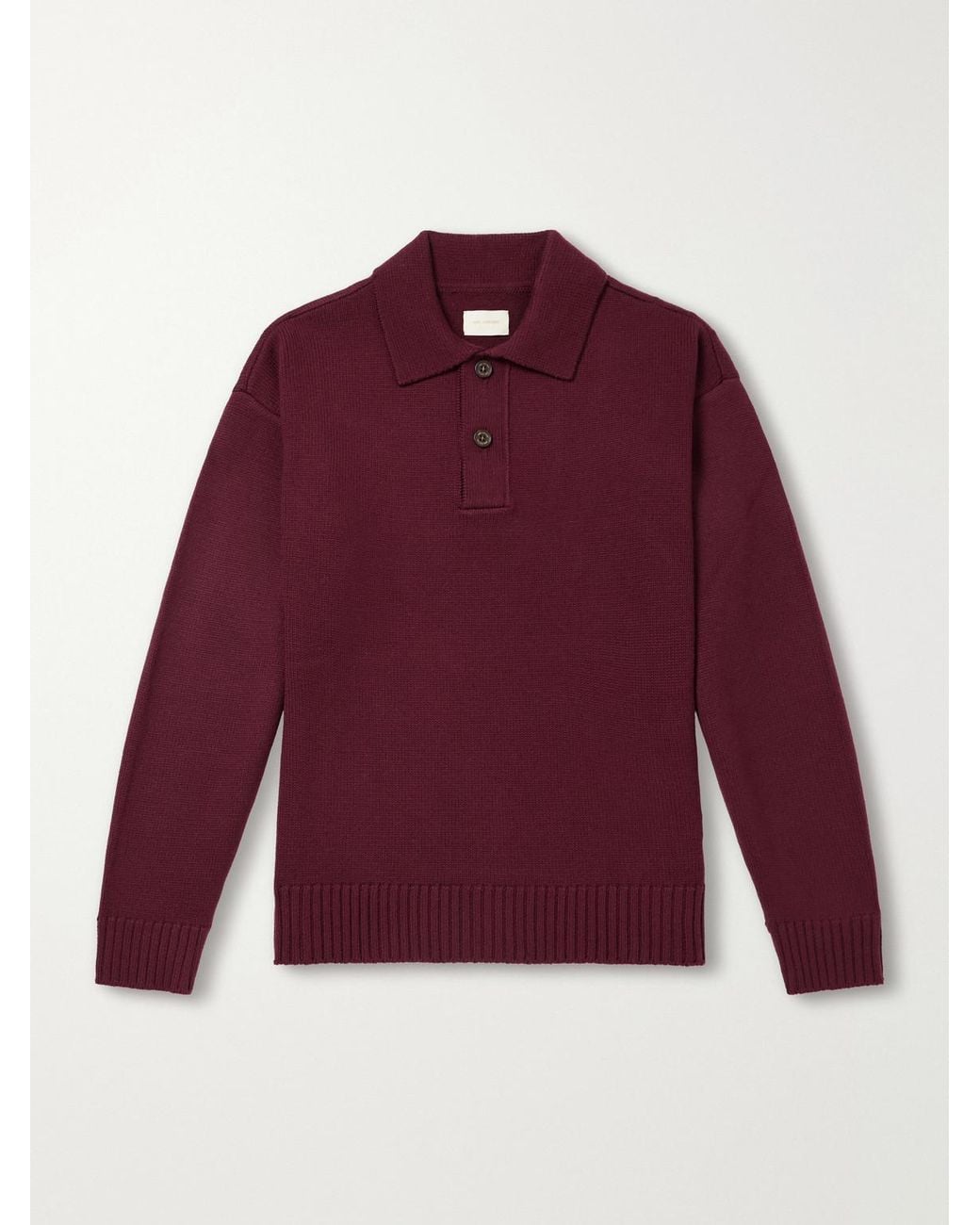 Aimé Leon Dore Red Merino Wool Polo Sweater for men