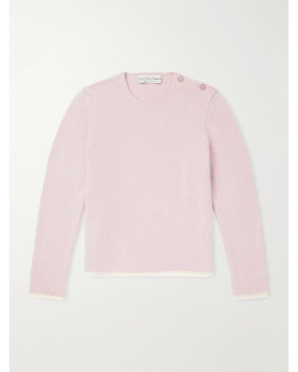 God's True Cashmere Pink Bouclé Cashmere Sweater for men