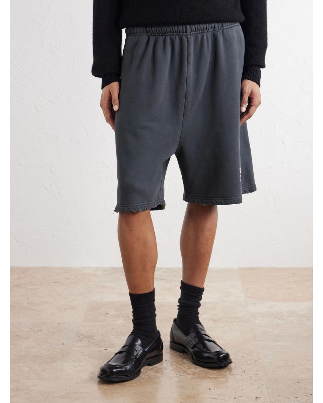 Willy Chavarria Gray Straight-Leg Printed Cotton-Jersey Shorts for men