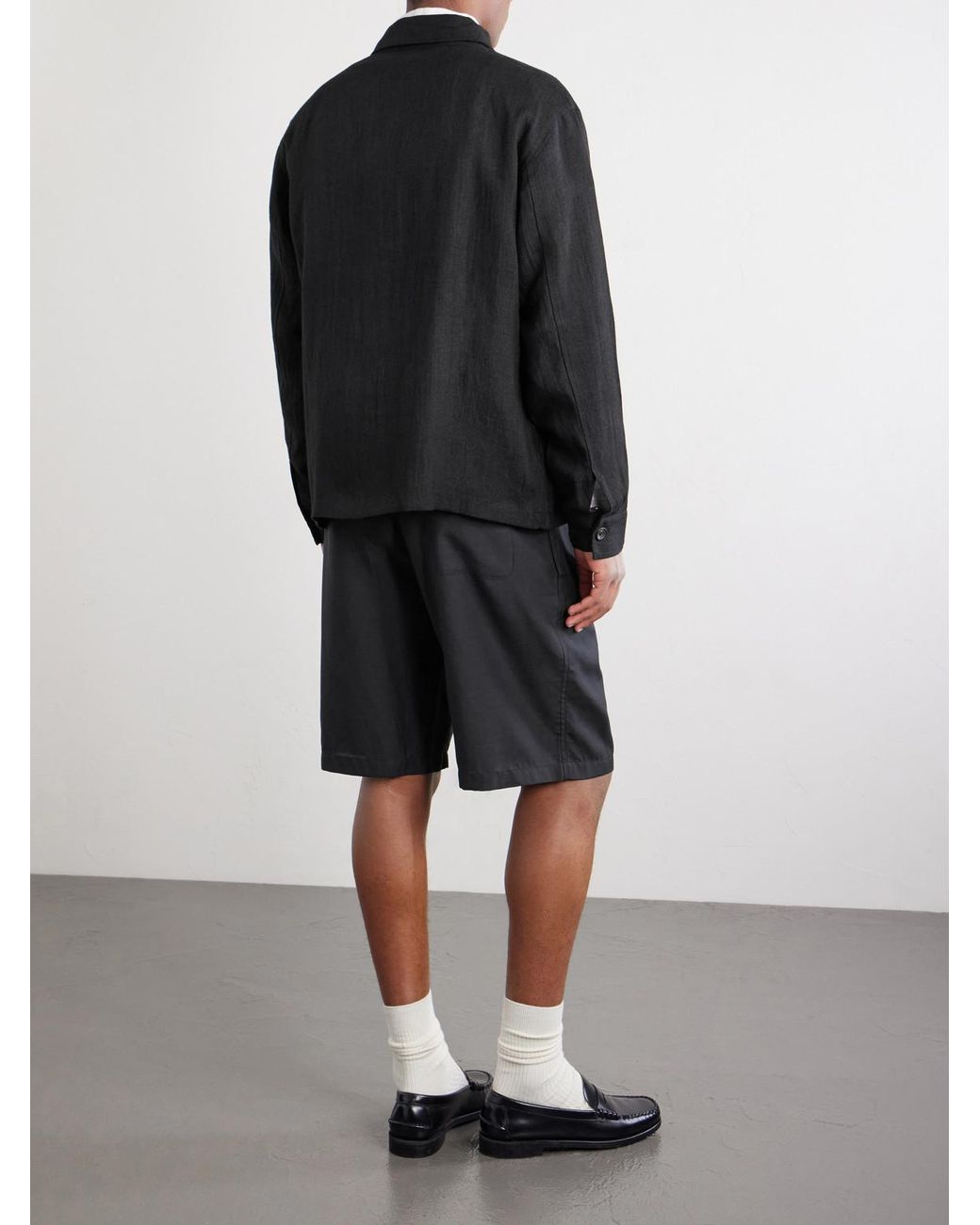 Kartik Research Black Embroidered Linen Jacket for men