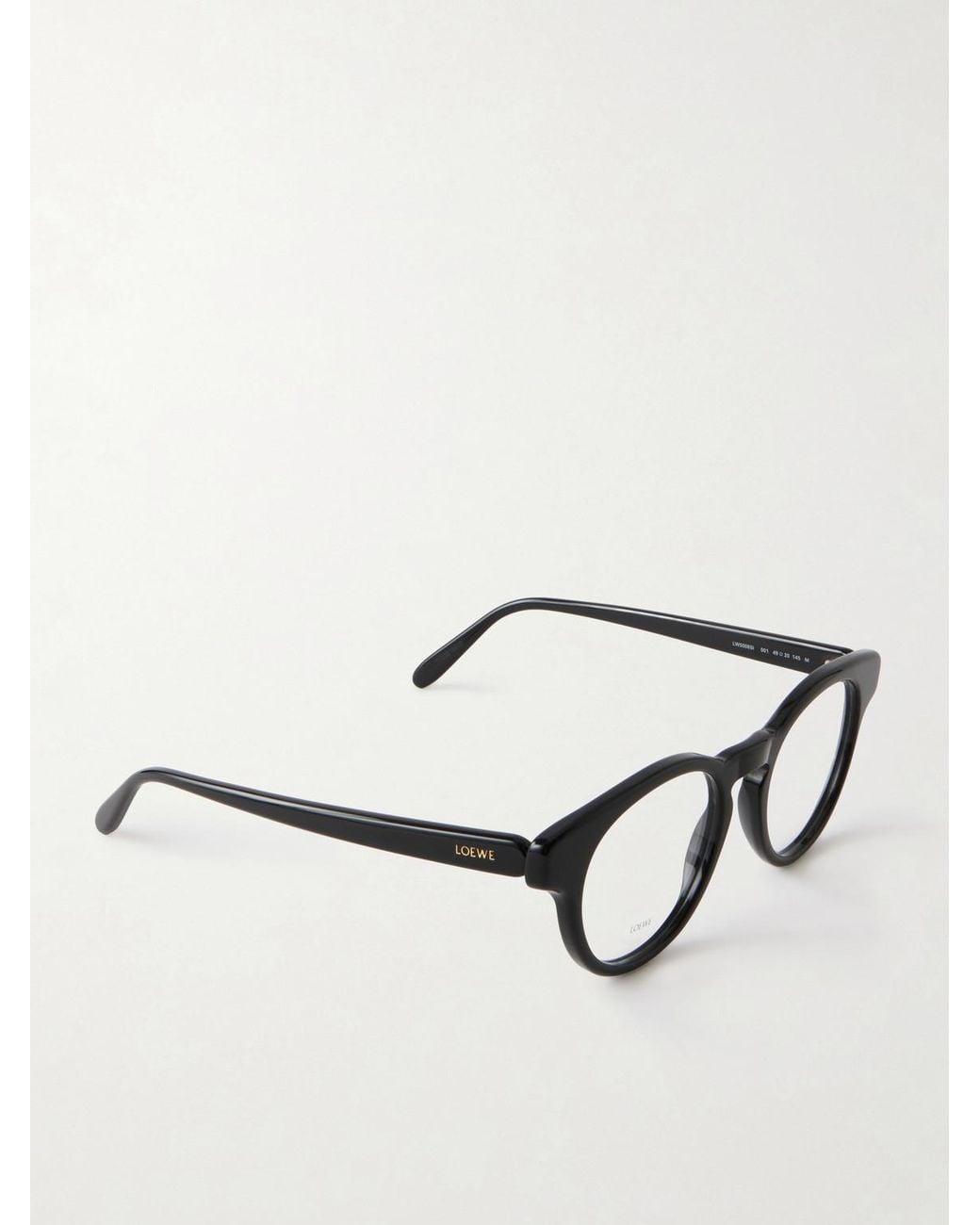 Loewe Black Slim Round Acetate Glasses for men