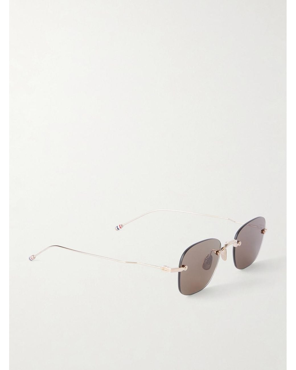Thom Browne Natural Square-Frame-Plated Titanium Sunglasses for men