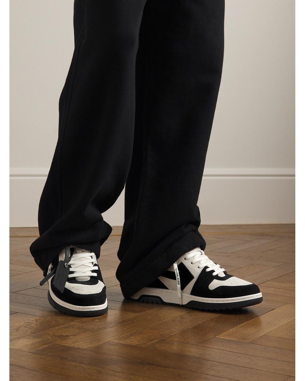 Off-White c/o Virgil Abloh Out Of Office Leather-trimmed