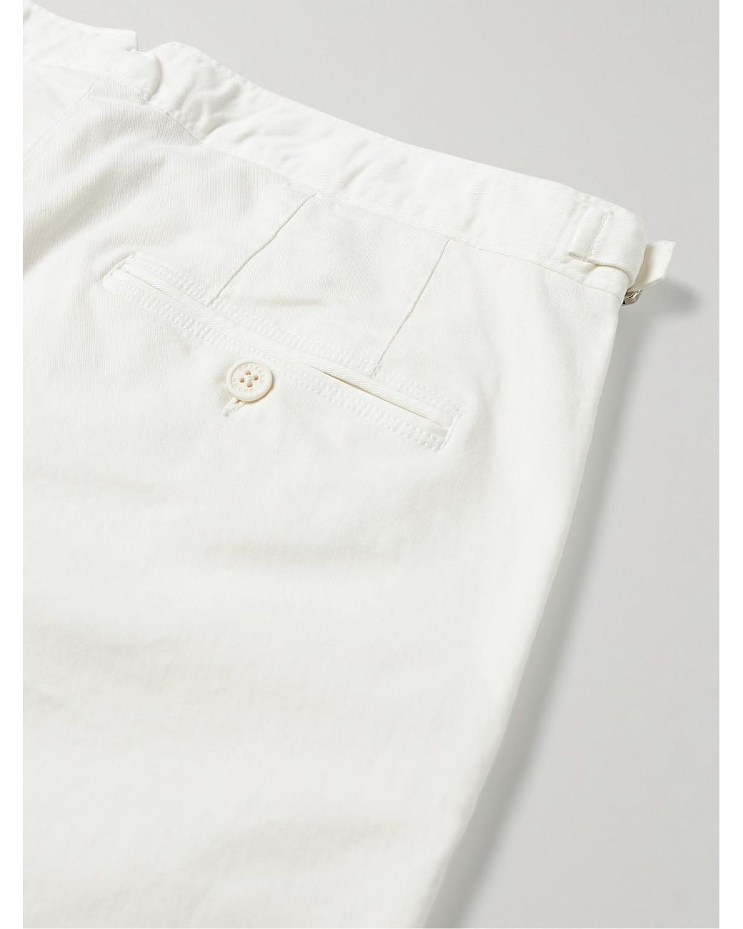 Orlebar Brown White Fallon Straight-Leg Cotton-Blend Twill Trousers for men