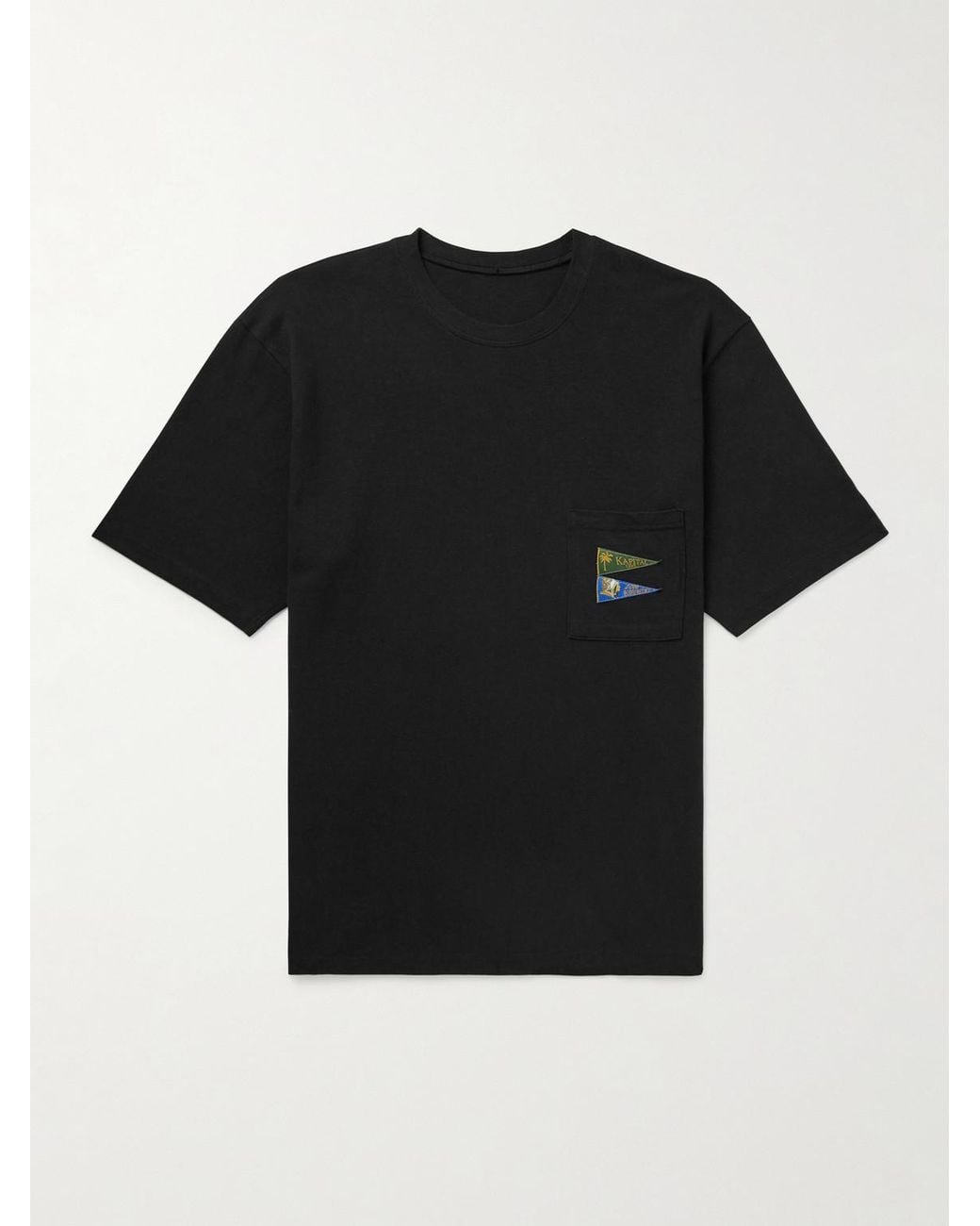 Kapital Black Logo-Appliquéd Cotton-Jersey T-Shirt for men