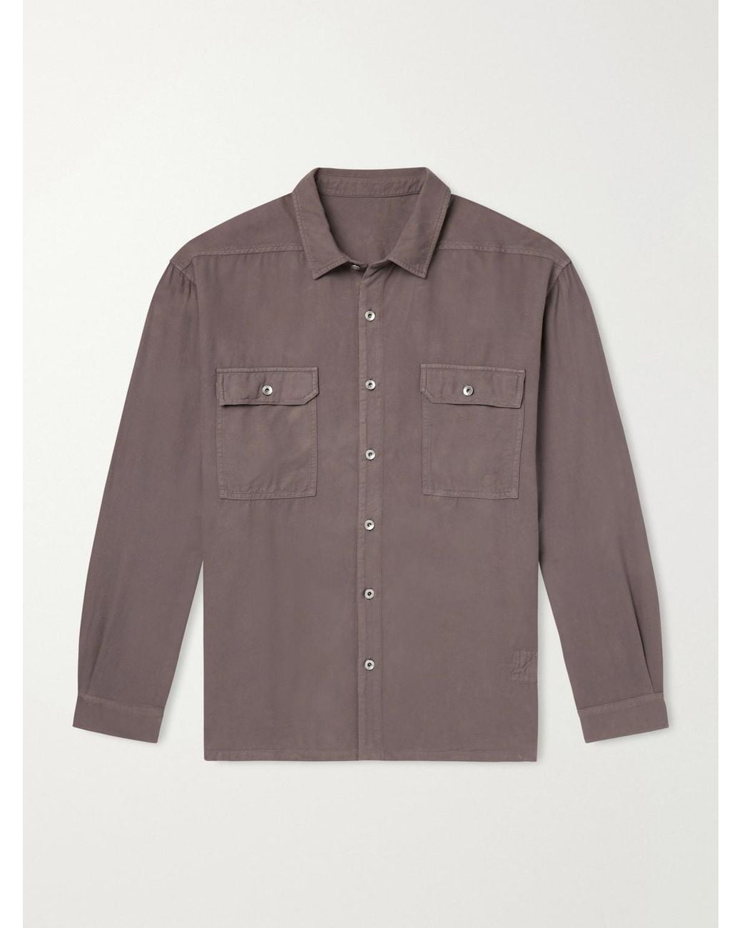 Rick Owens Purple Jumbo Cotton-Twill Shirt for men